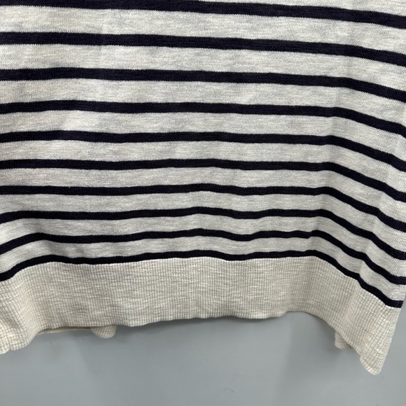 MADEWELL white-navy striped open lightweight staple wardrobe cardigan. NWT XS - Picture 9 of 10